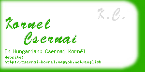 kornel csernai business card