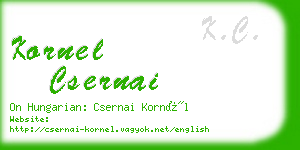 kornel csernai business card